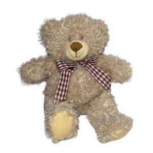 Cozums Teddy Bear With Plaid Scarf Plush Stuffed Animal Aldi